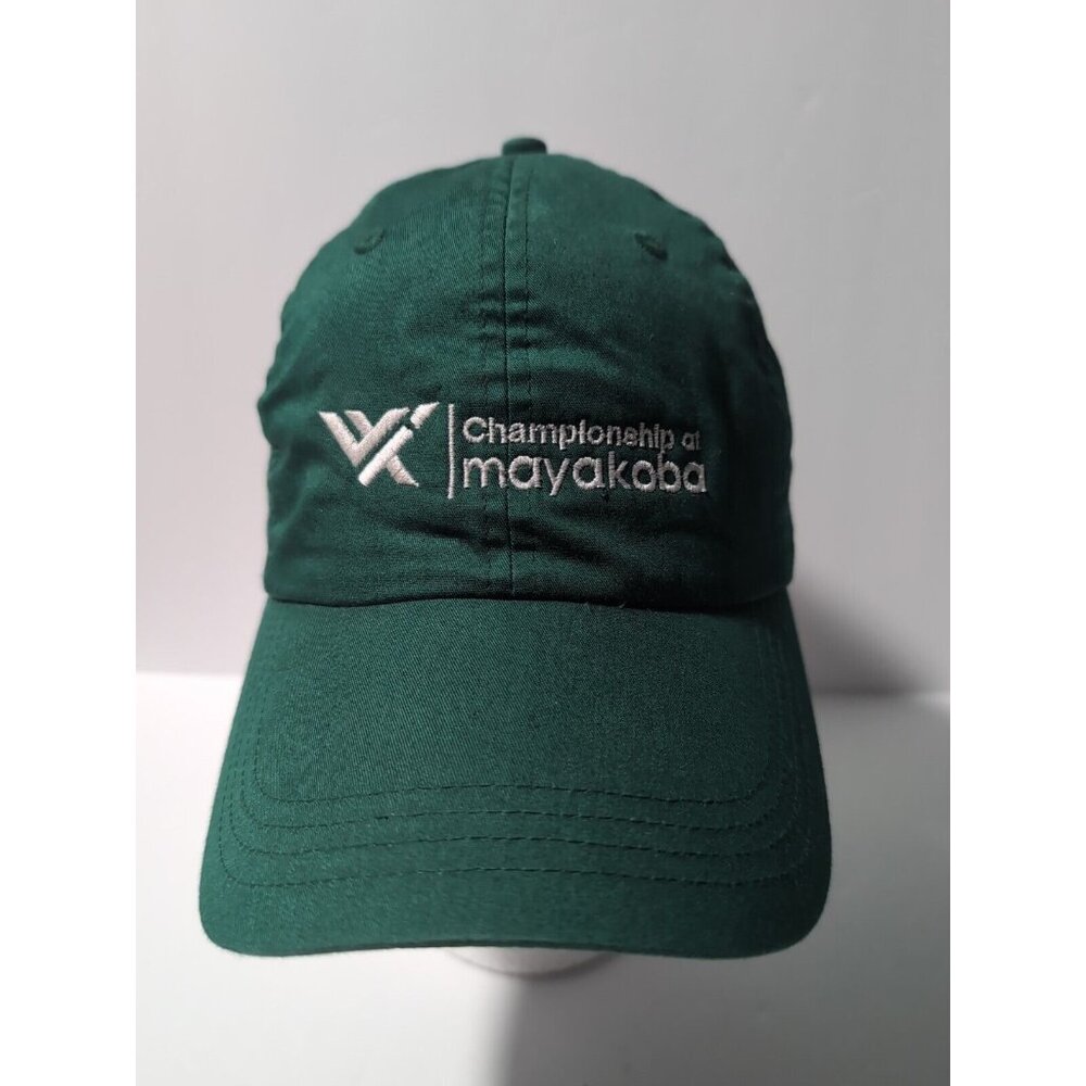 Championship At Mayakoa Golf Cap Classic Logo Patch Green Dad Cap Hook And Loop